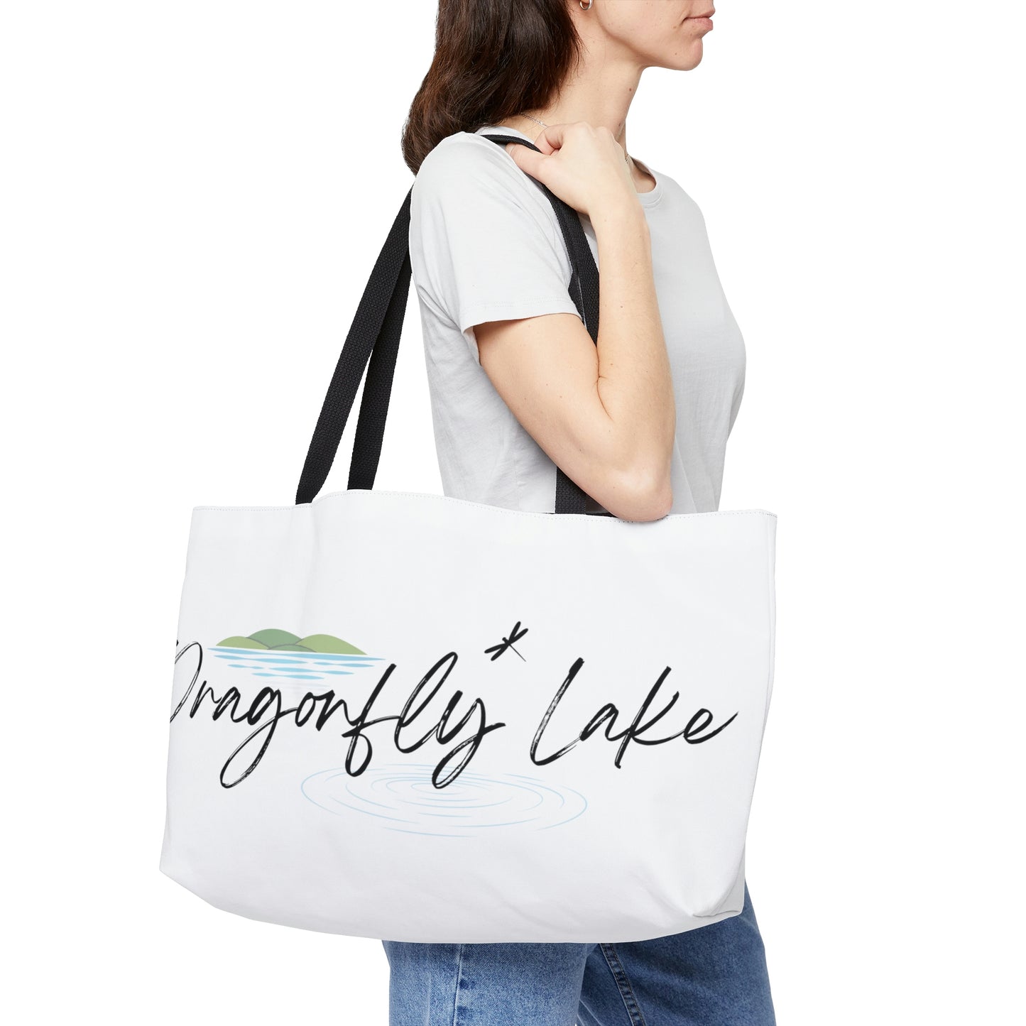 Dragonfly Lake weekender tote bag