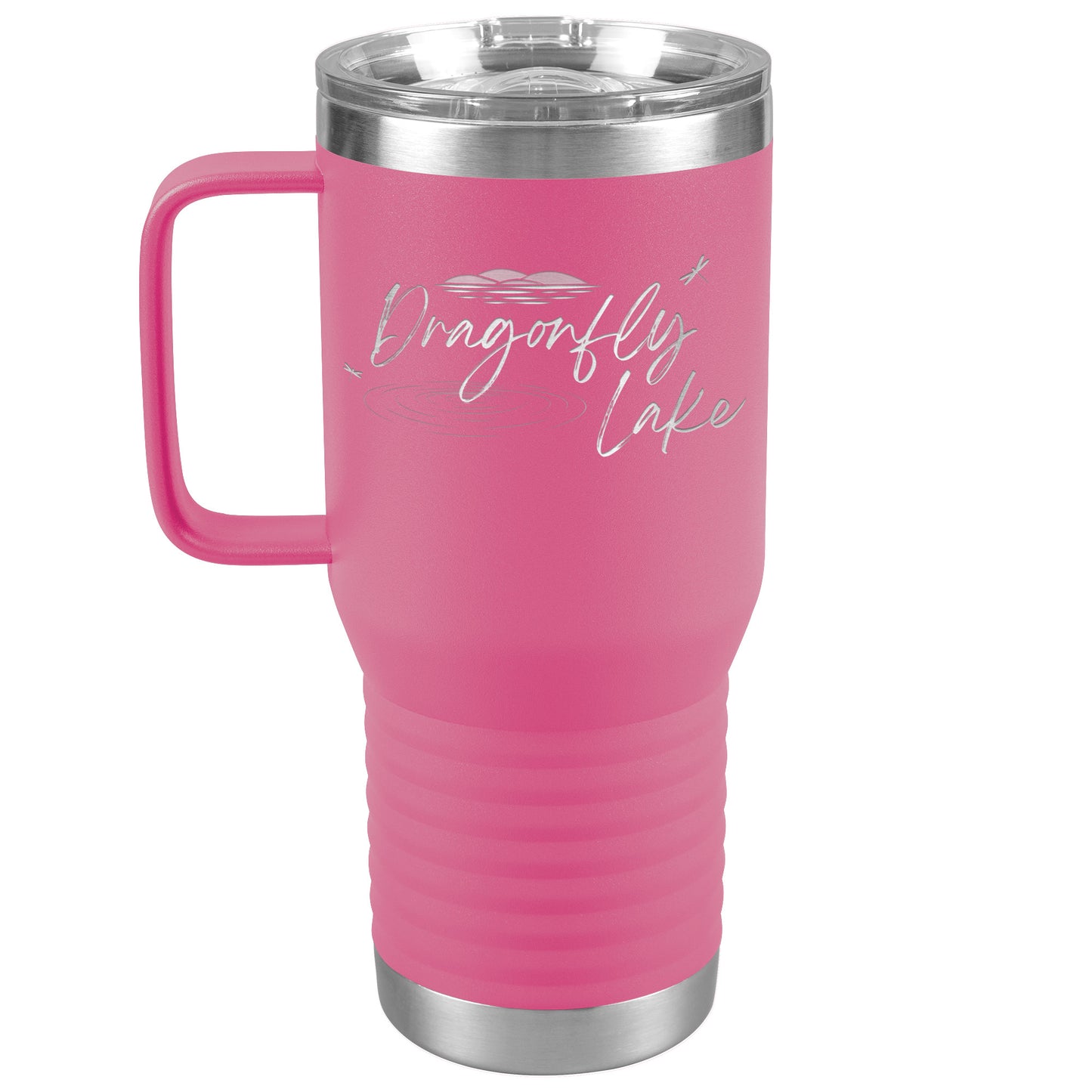 Dragonfly Lake Travel Tumbler w/handle (20oz)