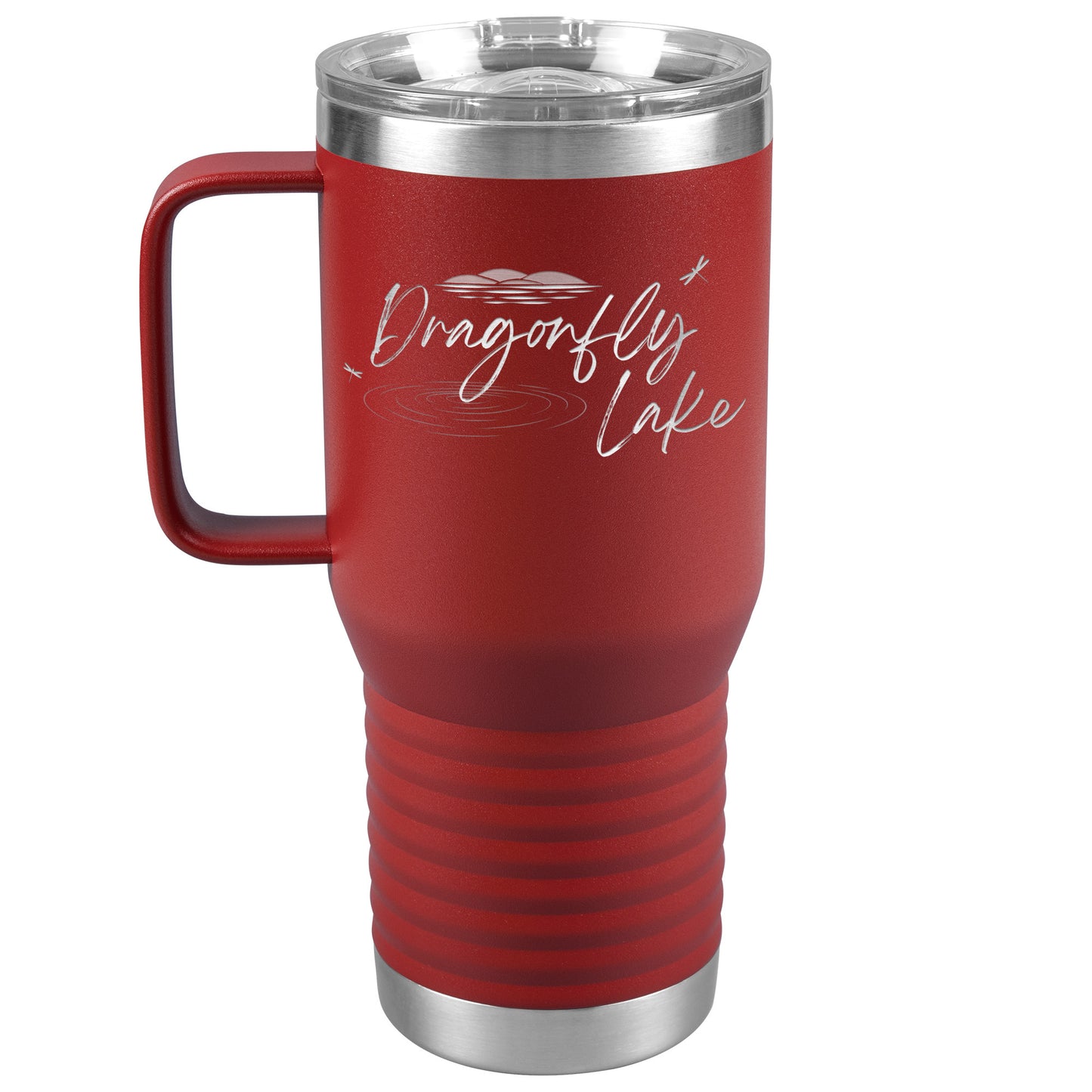 Dragonfly Lake Travel Tumbler w/handle (20oz)