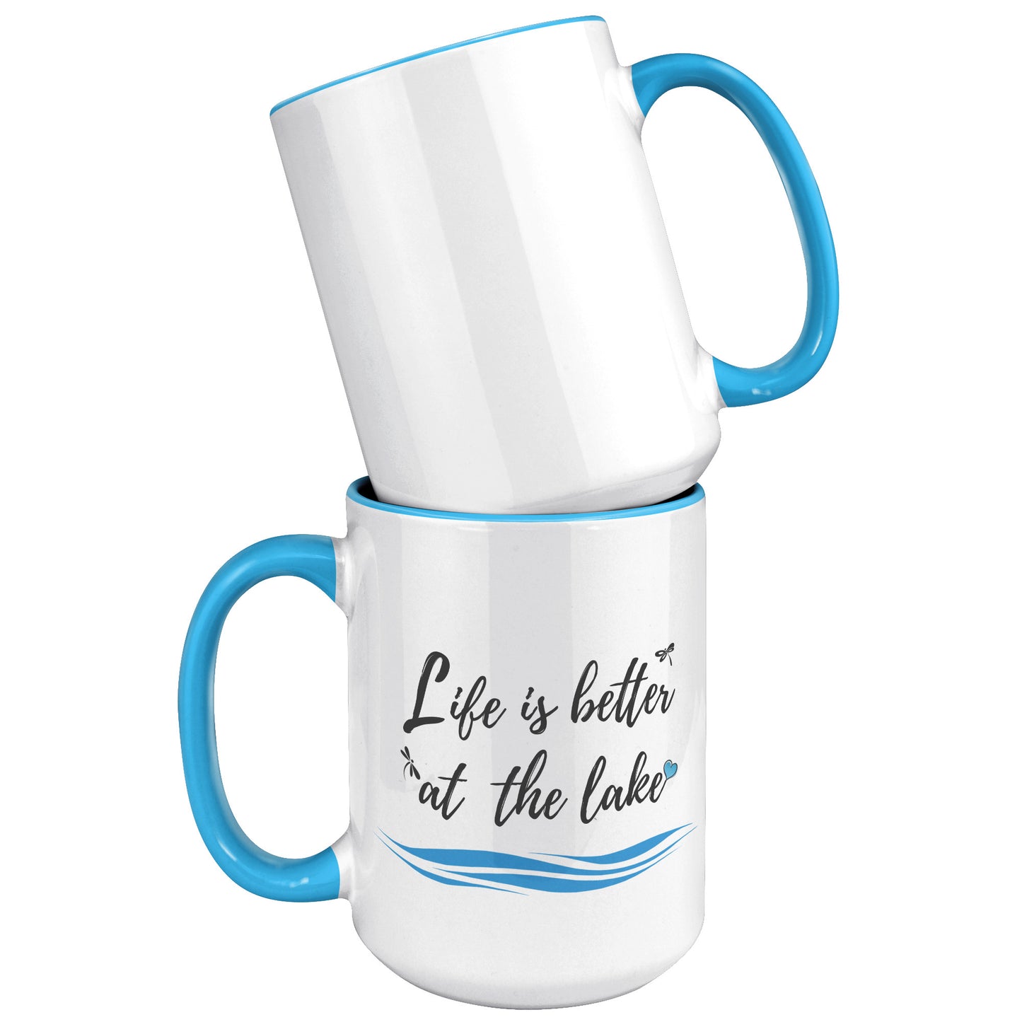 Life is better at the lake - Color Accent Mug (15oz)