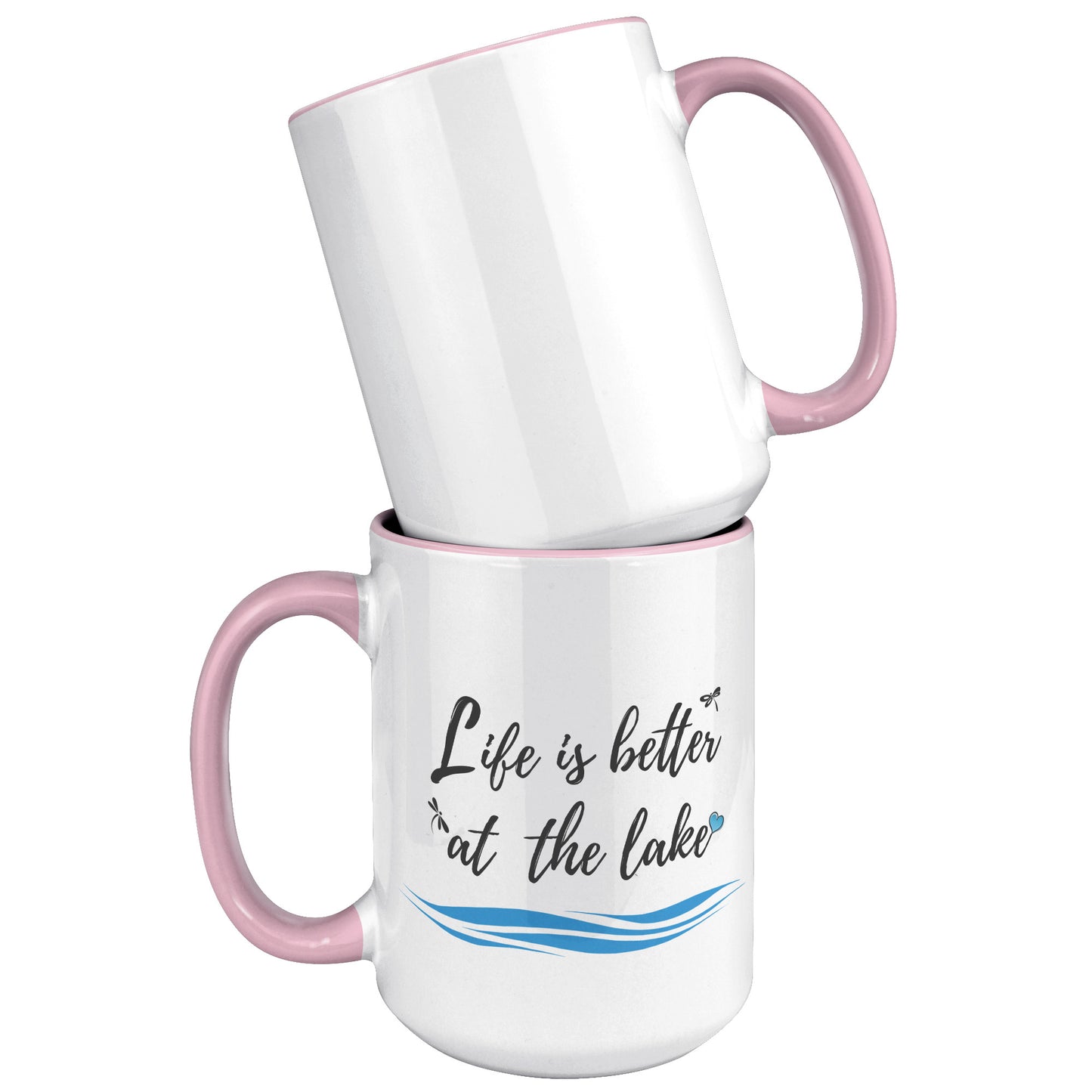 Life is better at the lake - Color Accent Mug (15oz)