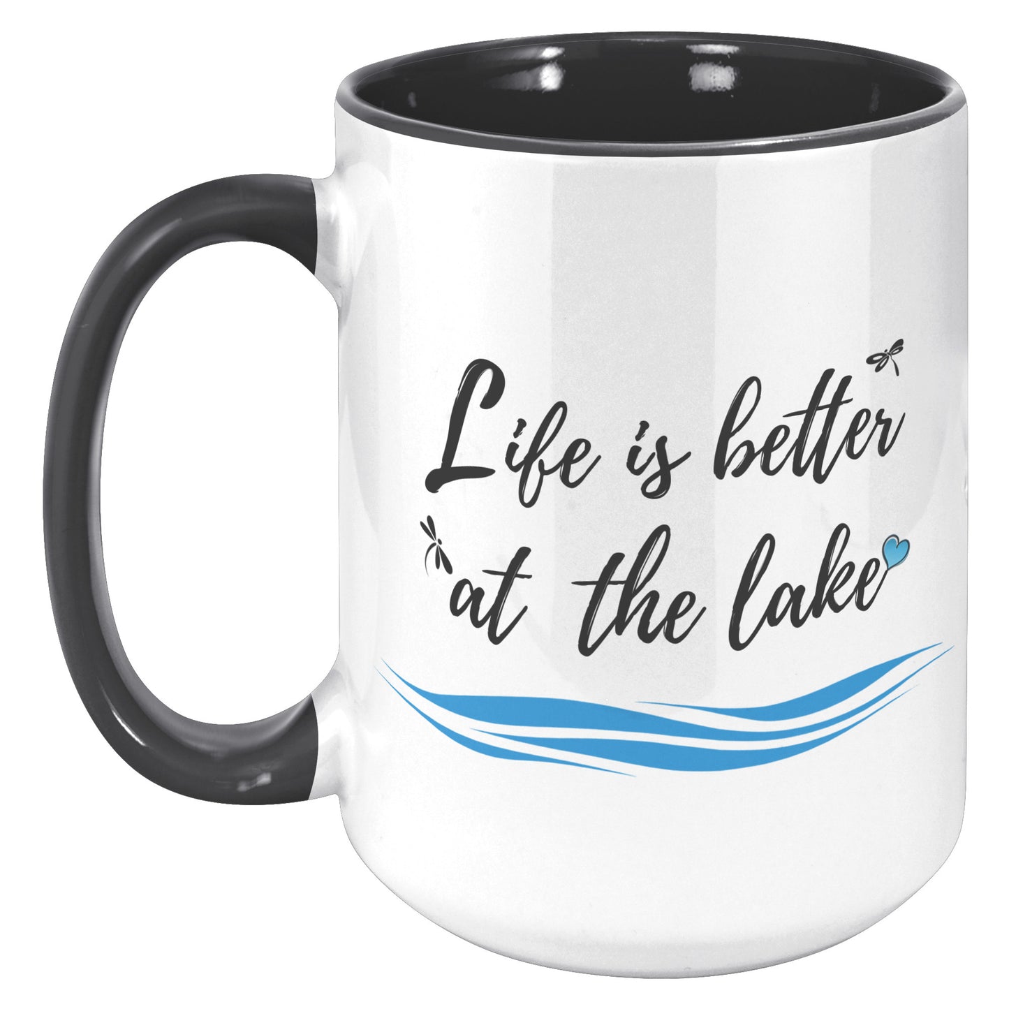 Life is better at the lake - Color Accent Mug (15oz)