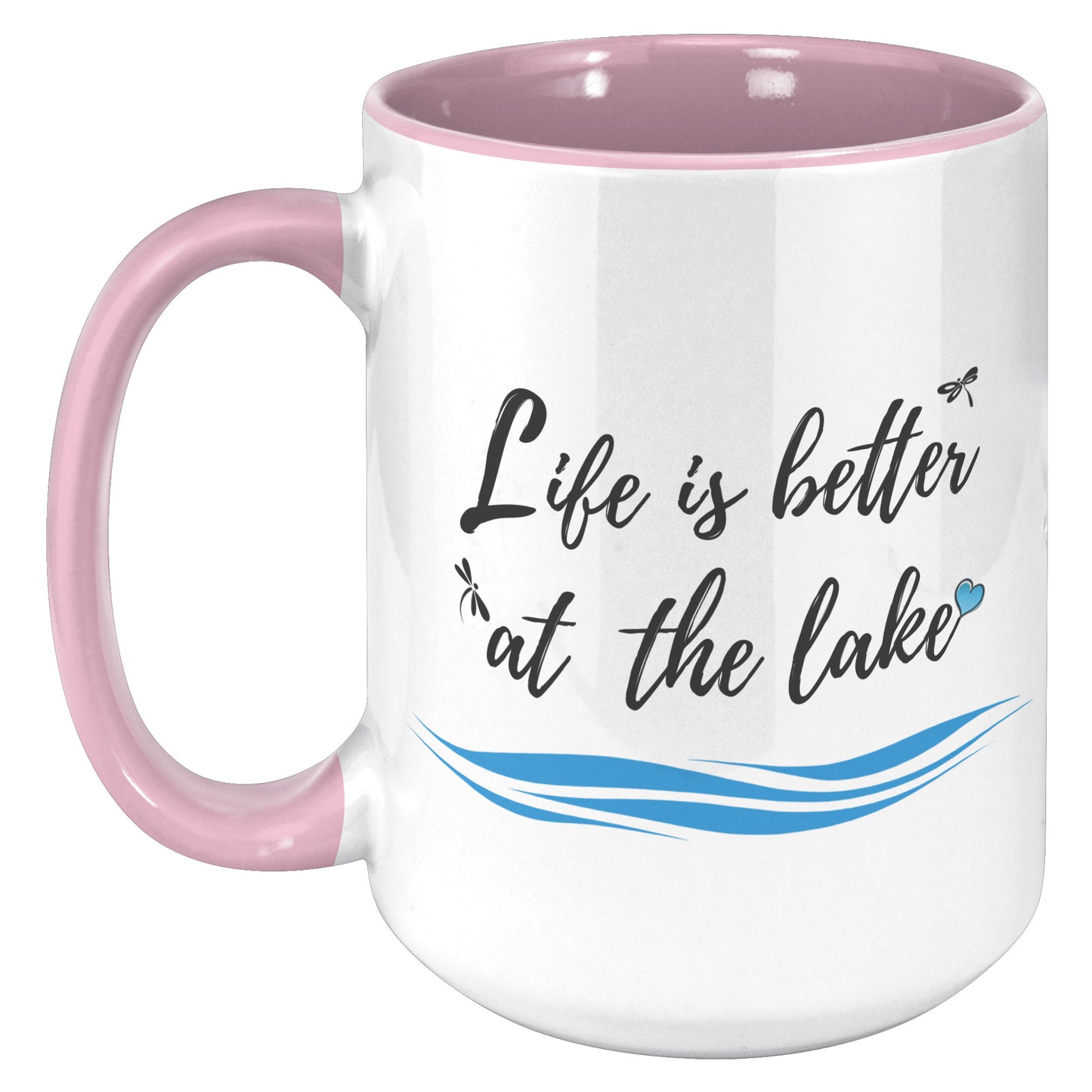 Life is better at the lake - Color Accent Mug (15oz)