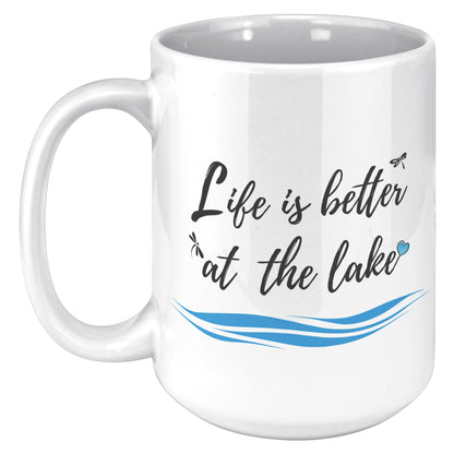 Life is better at the lake - Color Accent Mug (15oz)