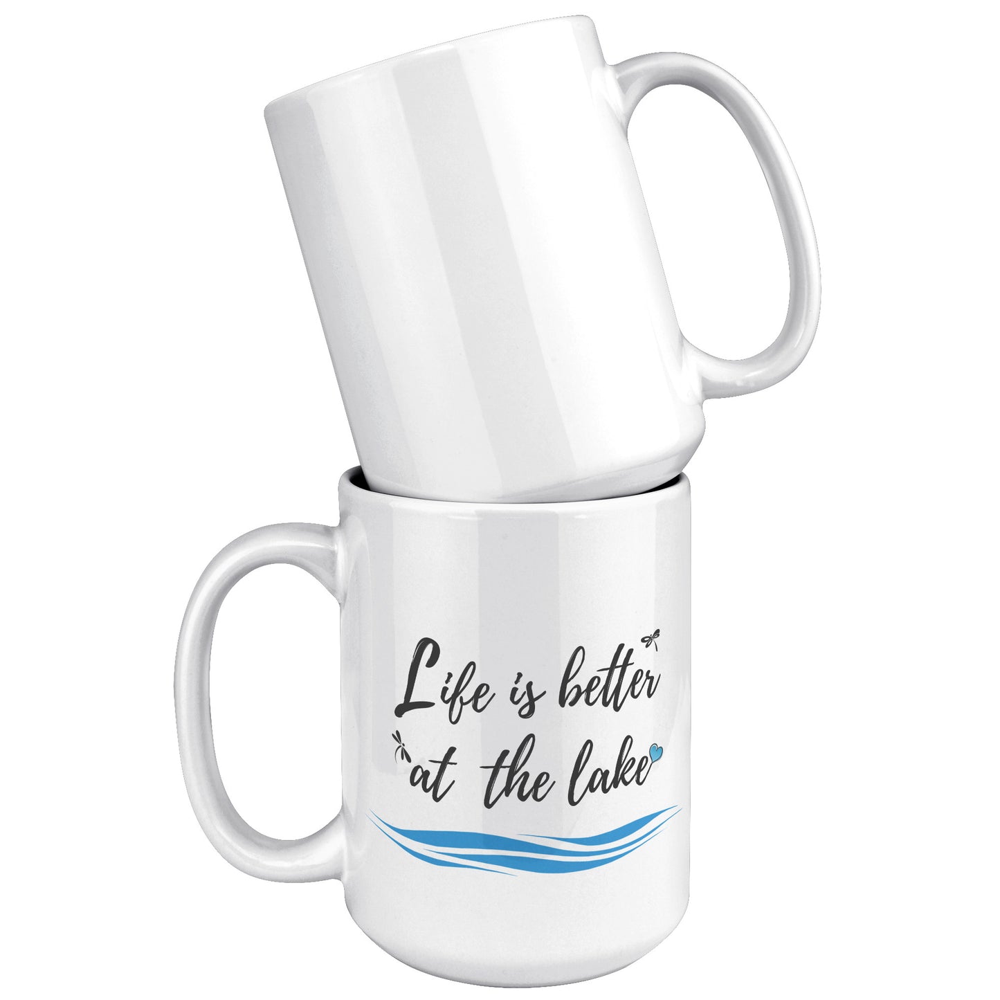 Life is better at the lake - Color Accent Mug (15oz)