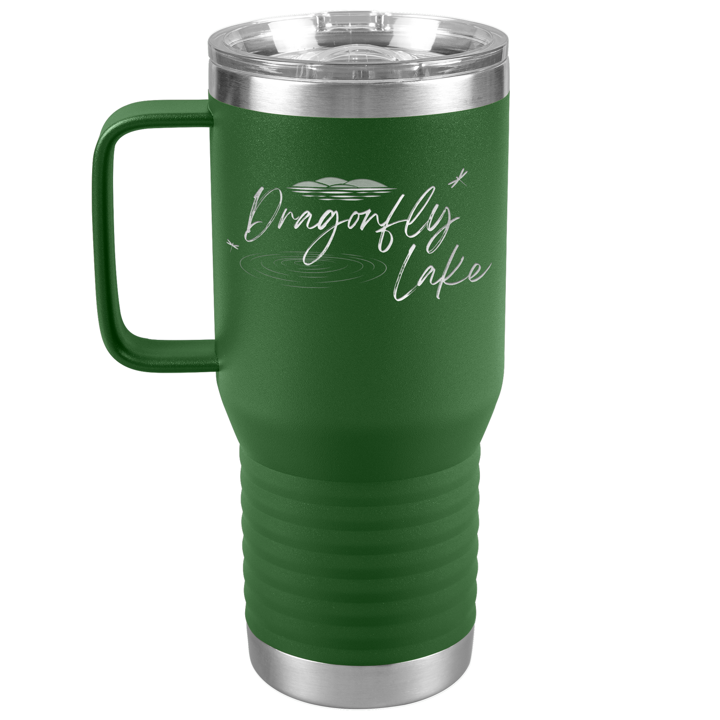 Dragonfly Lake Travel Tumbler w/handle (20oz)