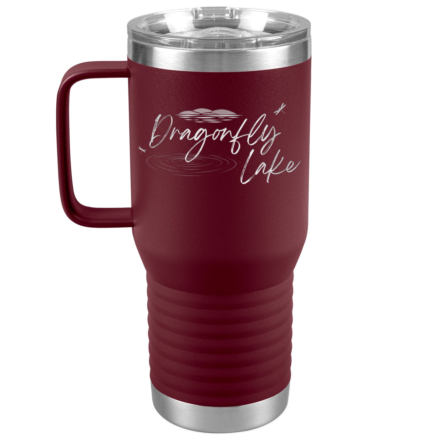 Dragonfly Lake Travel Tumbler w/handle (20oz)