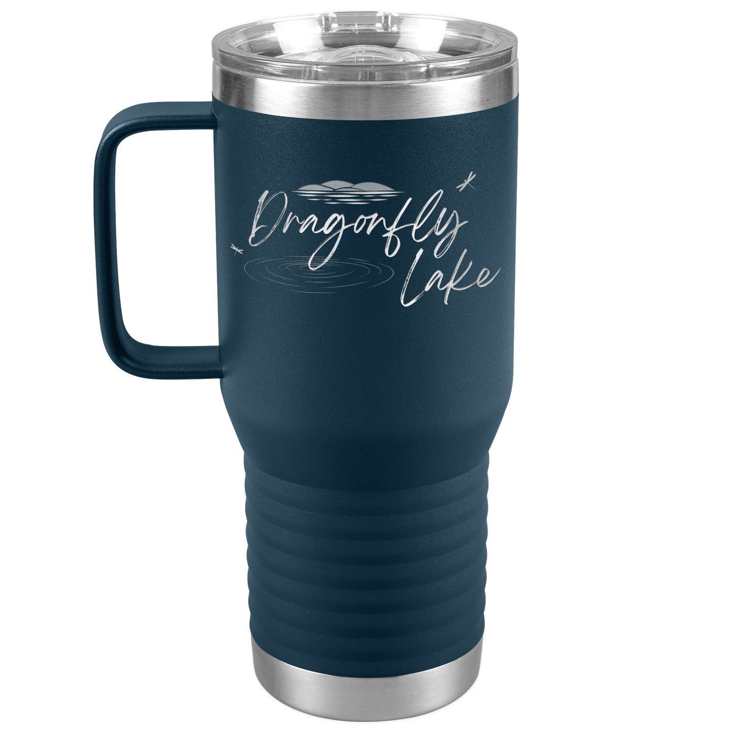 Dragonfly Lake Travel Tumbler w/handle (20oz)